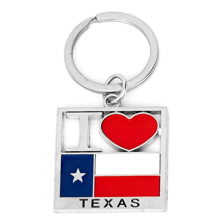 Portachiavi personalizzato Texas Souvenir metallico