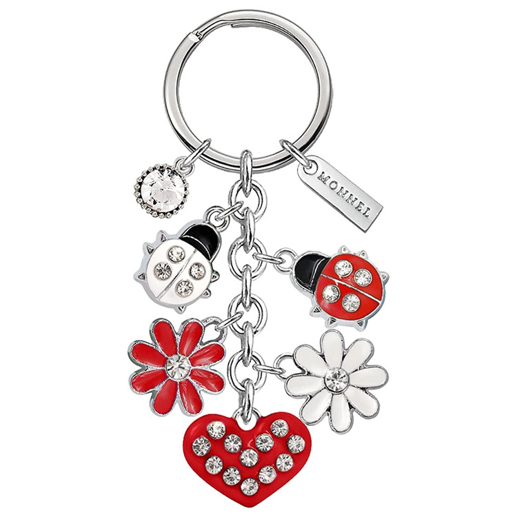 Charms borsa fiore personalizzato donna accessori borsa portachiavi smaltati