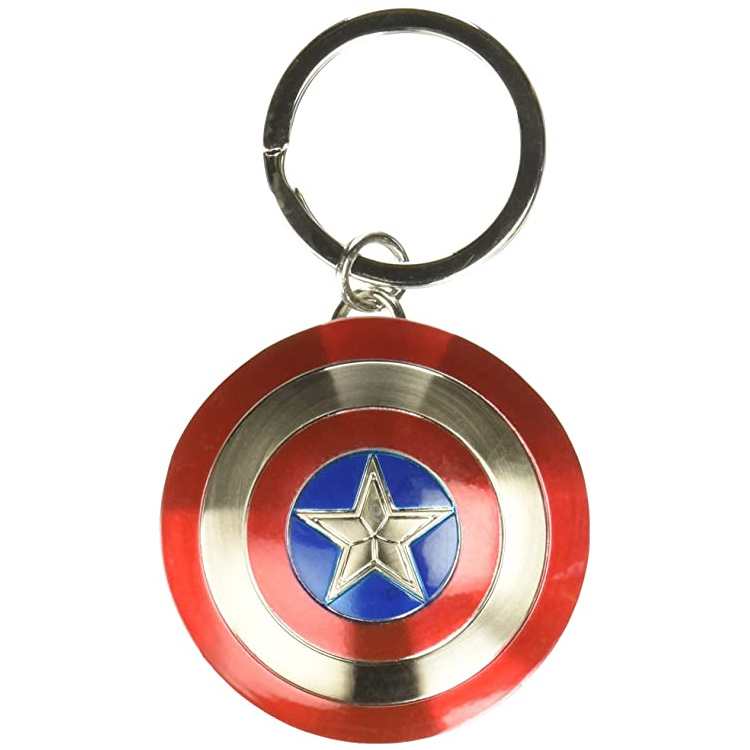 Cusotm Metal Marvel Portachiavi Captain America Scudo Portachiavi in ​​peltro