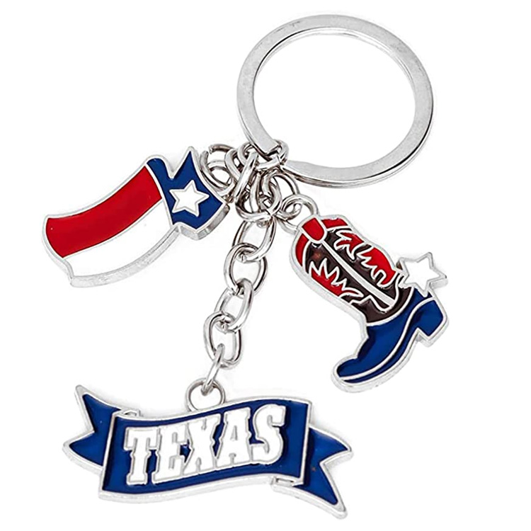 Portachiavi personalizzato Texas Souvenir metallico