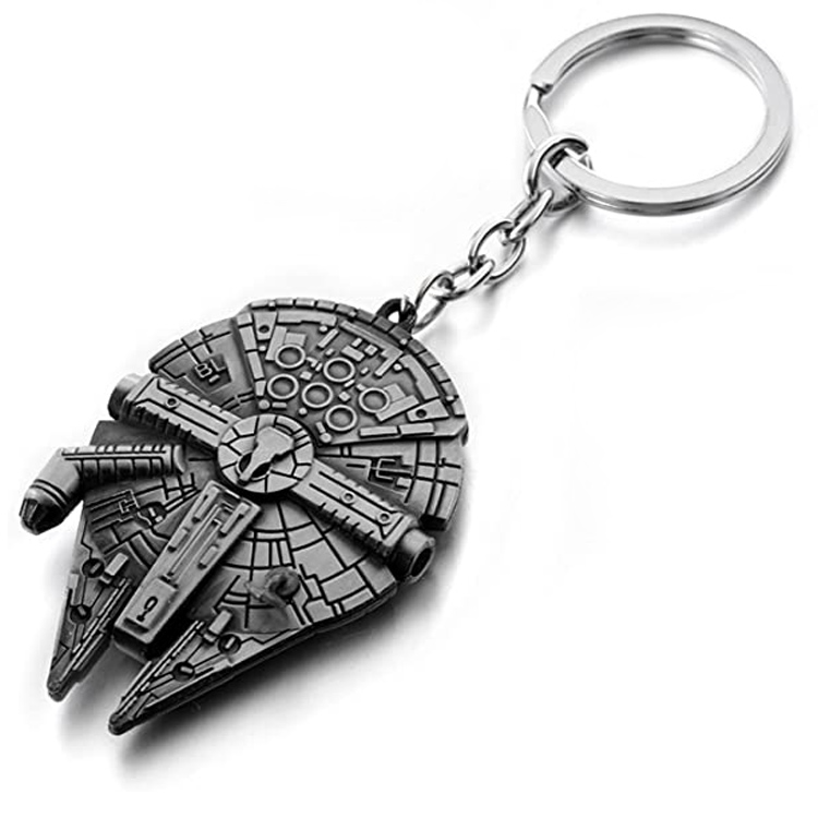 Cusotm Metallo Argento Star Wars Millennium Falcon Portachiavi Bad Batch Hunter Portachiavi Casco