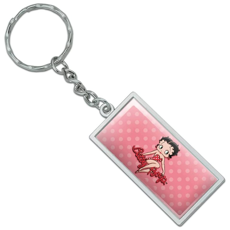 Portachiavi personalizzato Betty Boop Star smaltato rosso e nero