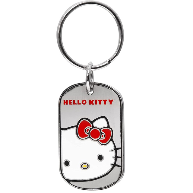 Portachiavi personalizzato in peltro con testa di Hello Kitty