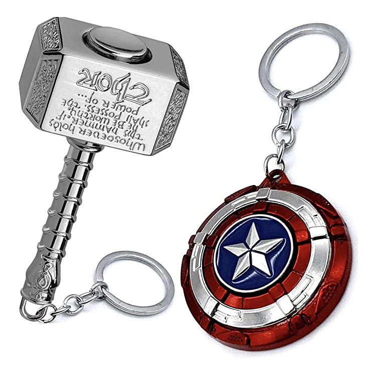 Cusotm Metal Marvel Portachiavi Captain America Scudo Portachiavi in ​​peltro