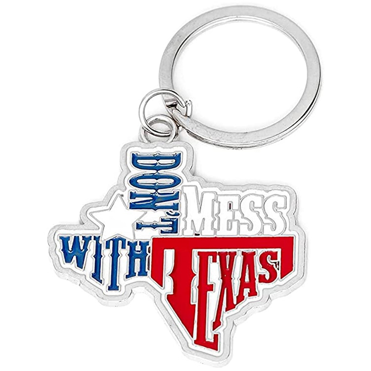 Portachiavi personalizzato Texas Souvenir metallico